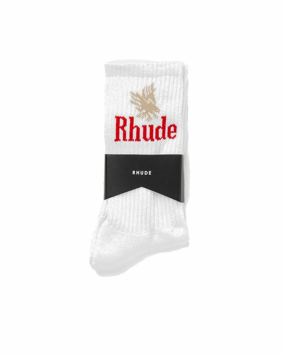 Photo: Rhude Eagles Sock White - Mens - Socks