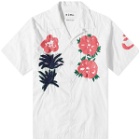 Noma t.d. Men's Flower & Cactus Hand Embroidery Vacation Shirt in White