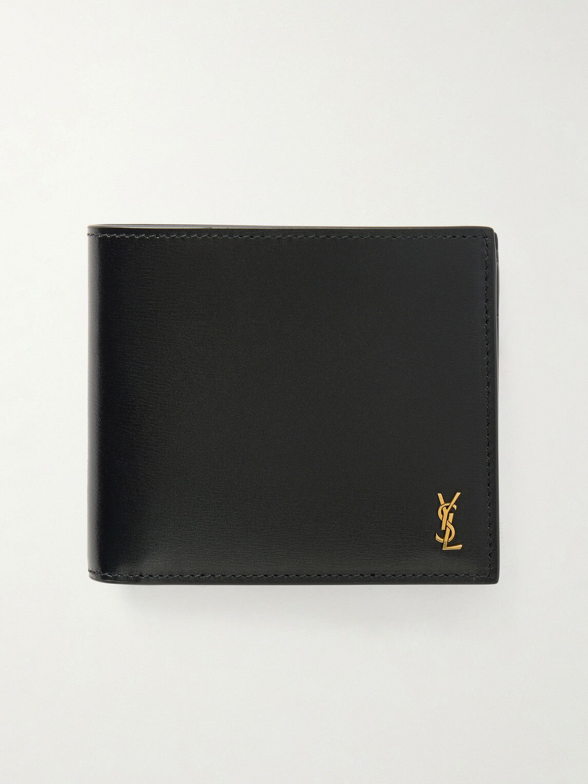 SAINT LAURENT - Logo-Embellished Leather Bifold Wallet with Money Clip
