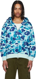 BAPE Blue ABC Camo Shark Full Zip Hoodie