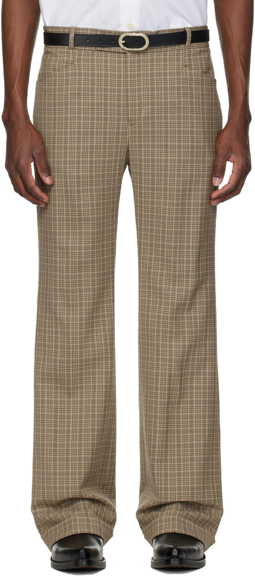Ernest W. Baker Brown Cuffed 70s Trousers