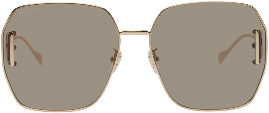 Gucci Gold Hexagonal Sunglasses Gucci