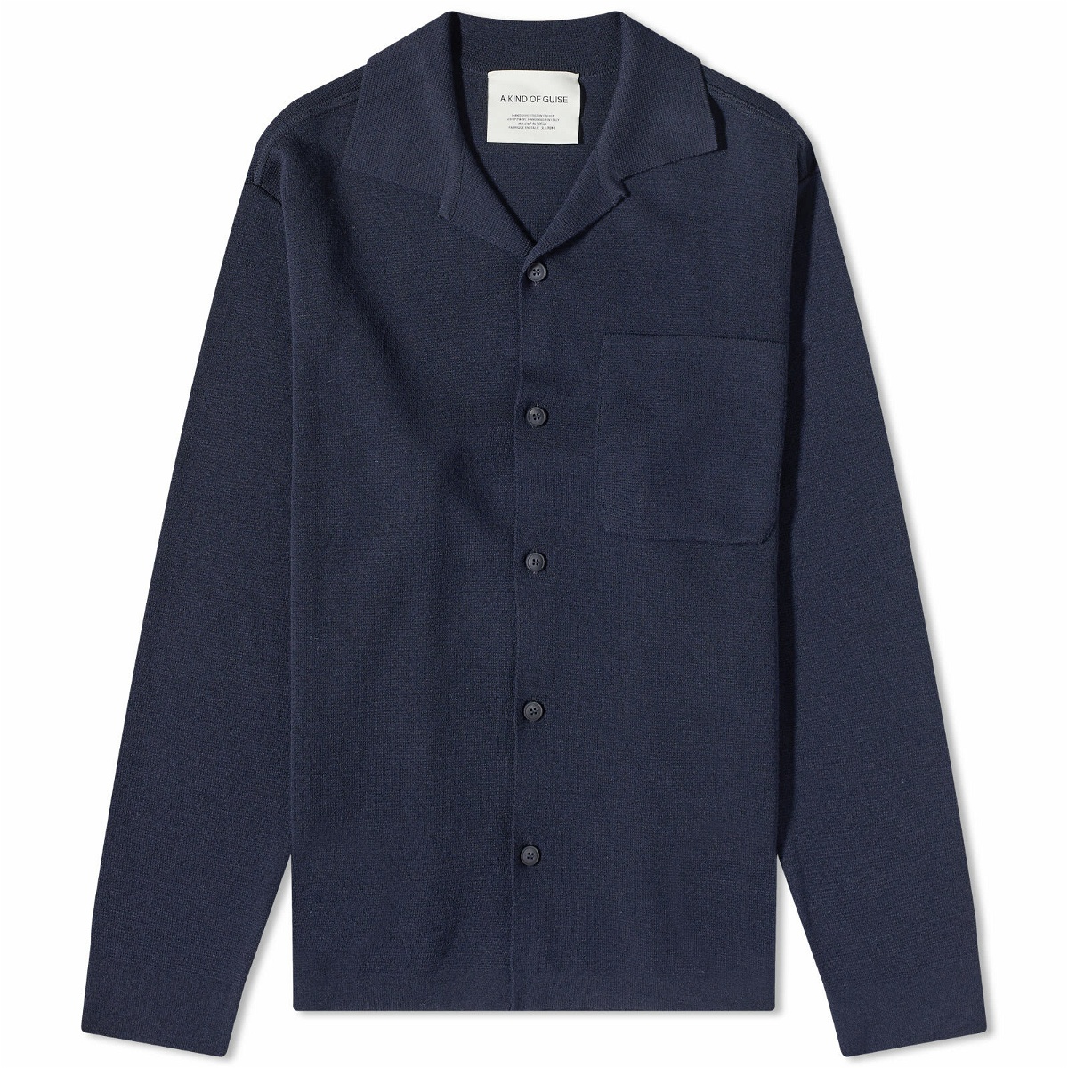 Photo: A Kind of Guise Men's Kinan Knit Shirt in Midnight Navy