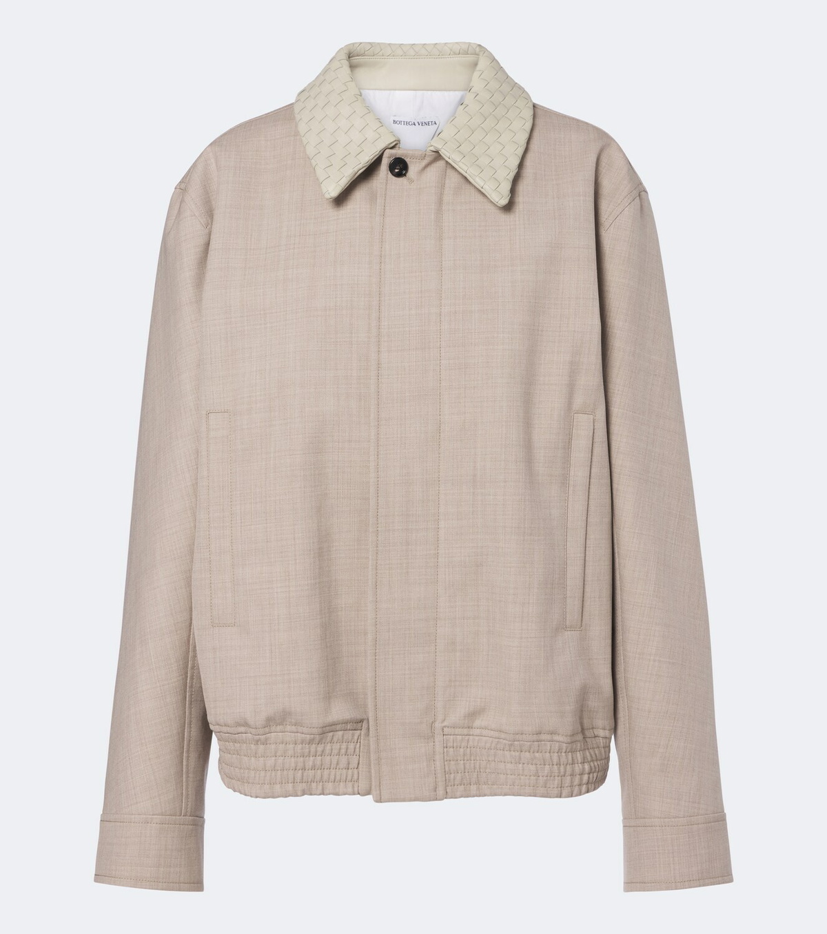 Bottega Veneta Leather-trimmed wool blouson jacket