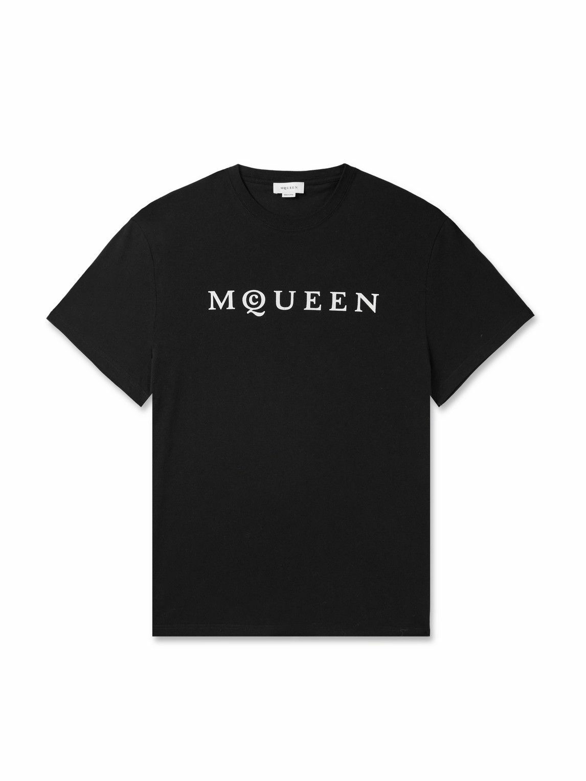 Tシャツ・カットソー ALEXANDER MCQUEEN COTTON JERSEY T-SHIRT WITH FLOCKED LOGO Alexander McQueen - Logo-Flocked Cotton-Jersey T-Shirt