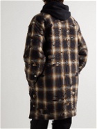 Givenchy - Distressed Checked Quilted Cotton-Flannel Shirt Jacket - Brown
