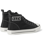 Valentino - Valentino Garavani Logo-Detailed Tech-Canvas High-Top Sneakers - Black