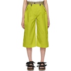 Sacai Tan and Yellow Cropped Trousers
