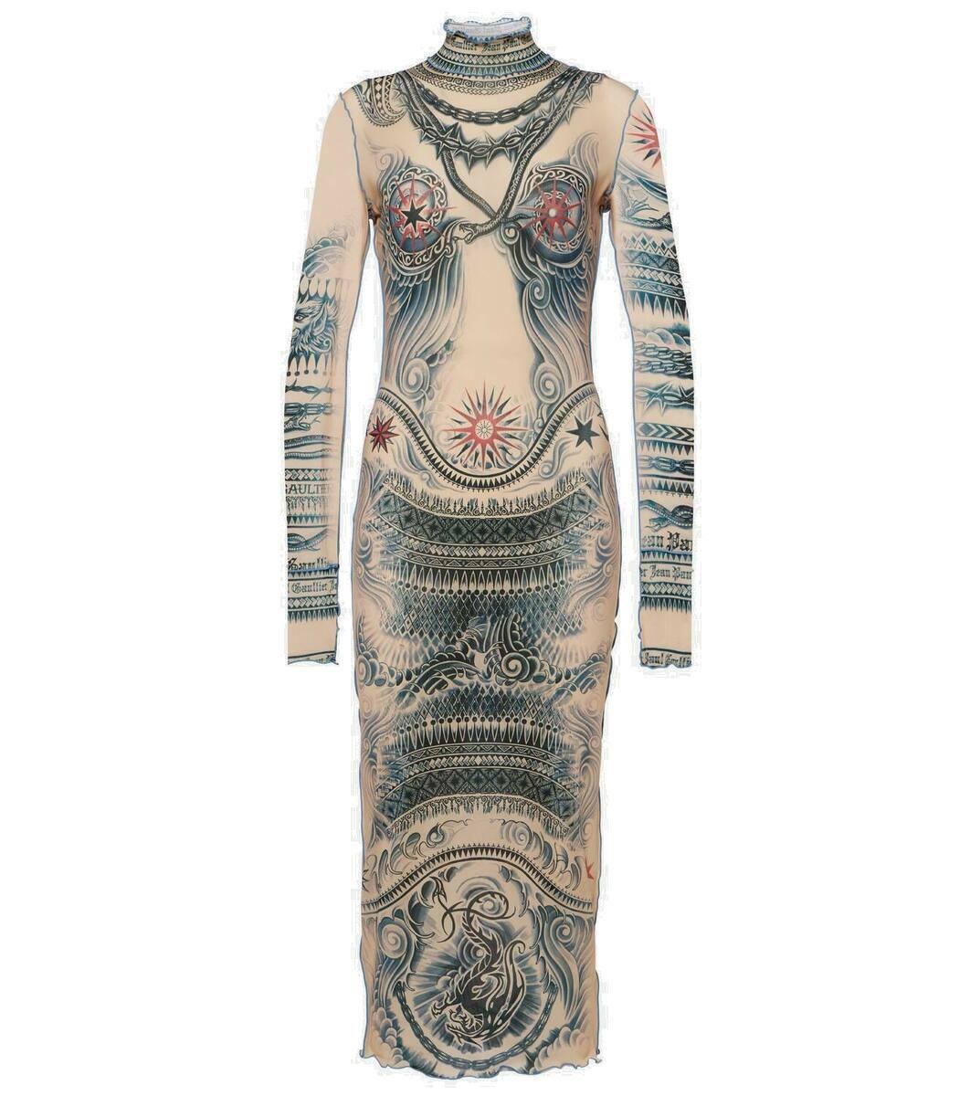 Photo: Jean Paul Gaultier Tattoo Collection sheer midi dress