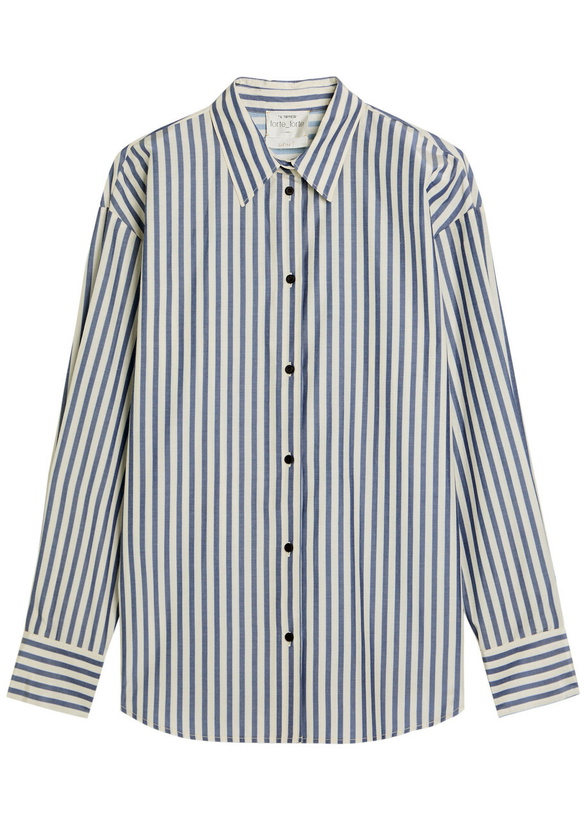 Photo: Forte_forte Striped Woven Shirt Navy