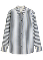 Forte_forte Striped Woven Shirt Navy