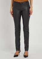 Stouls Newton Slim leg Leather Trousers Dark Grey