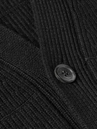 Zegna - Ribbed Oasi Cashmere and Cotton-Blend Cardigan - Black