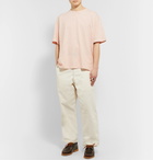 YMC - Striped Slub Cotton-Jersey T-Shirt - Pink