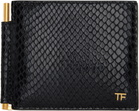 TOM FORD Black Printed Python Money Clip Wallet