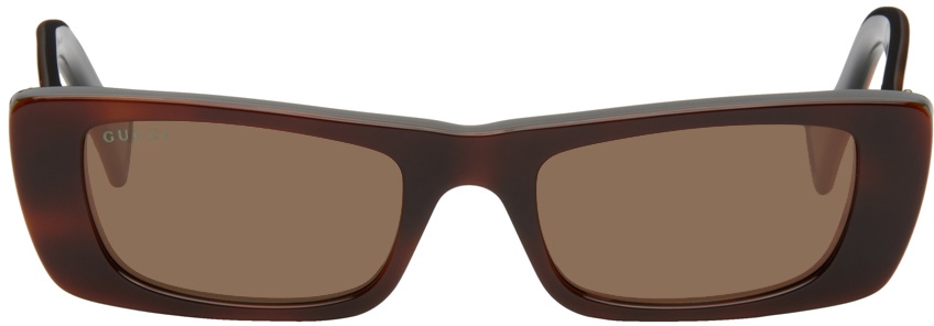 Gucci Tortoiseshell Rectangular Sunglasses Gucci