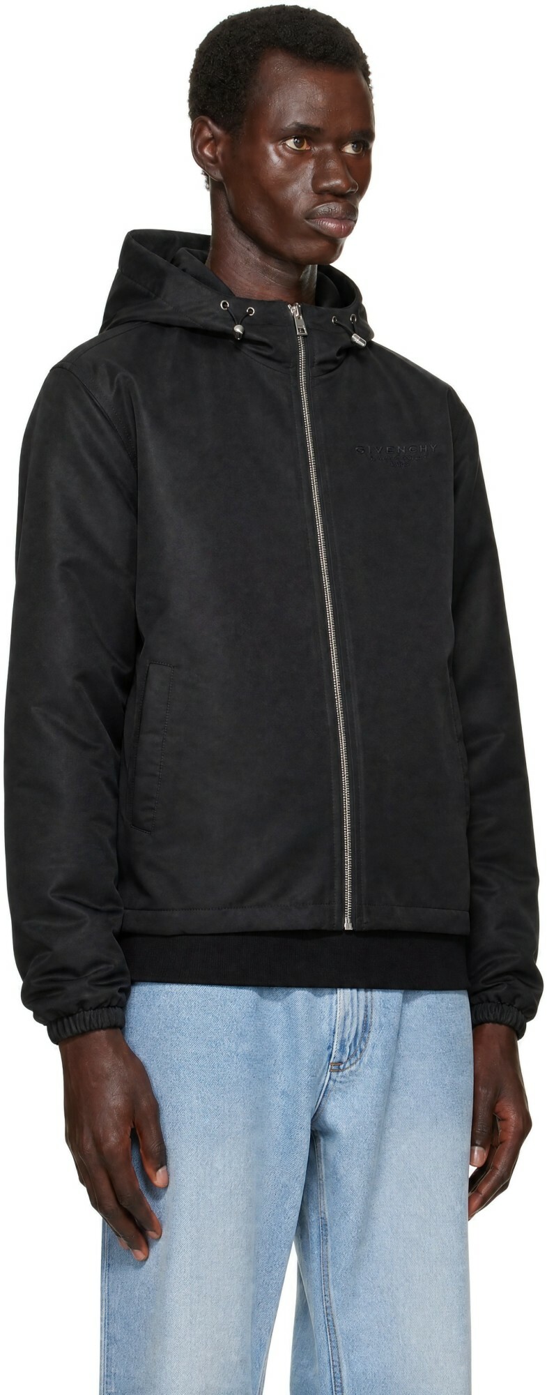 Givenchy Black Polyfaille Windbreaker Jacket
