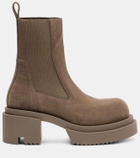 Rick Owens Beatle suede platform Chelsea boots