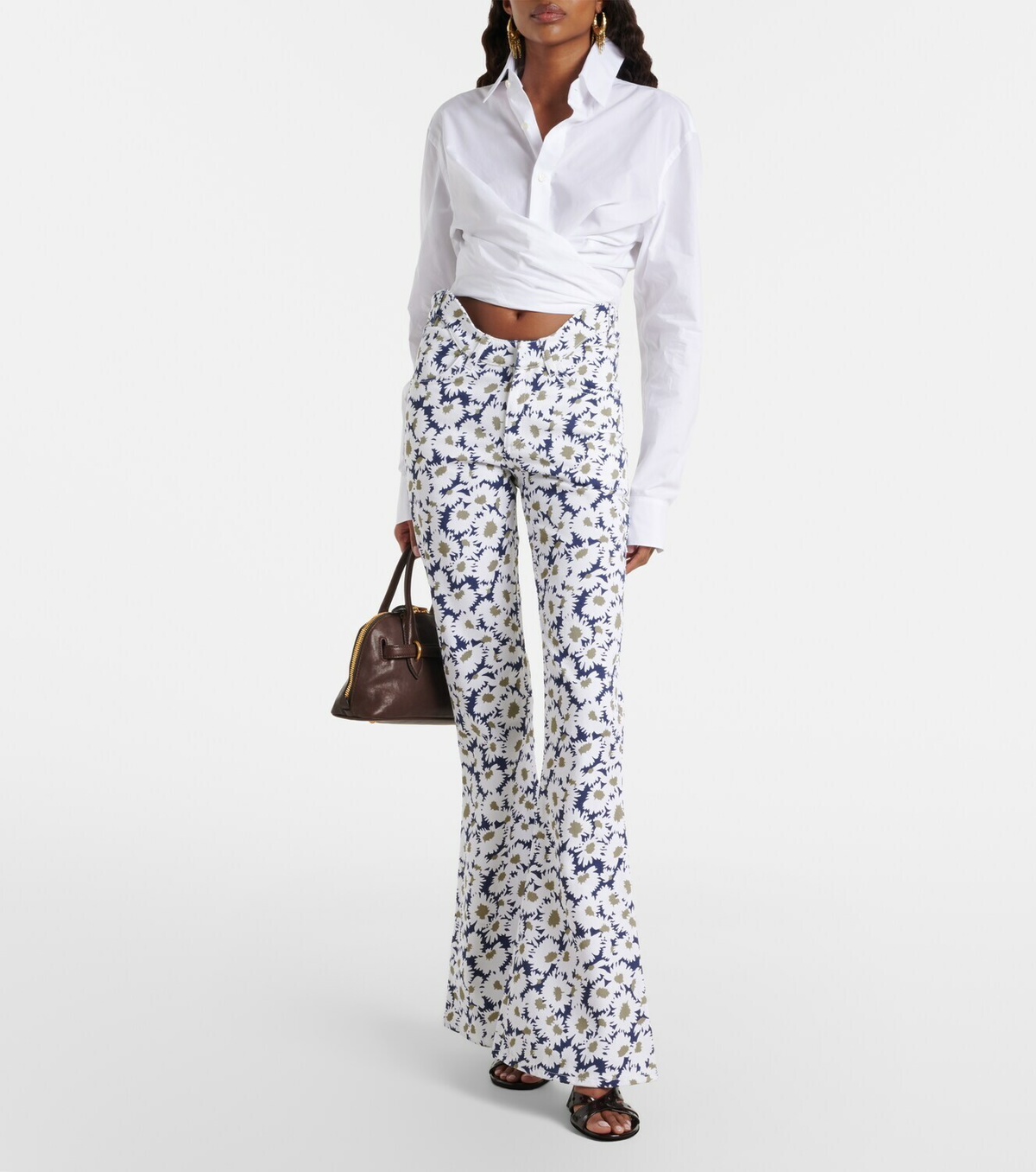 Jean Paul Gaultier Floral flared jeans