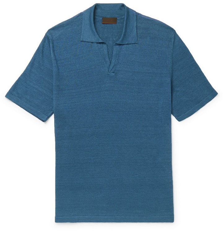 Photo: Altea - Linen Polo Shirt - Men - Blue