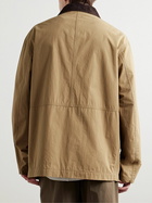 The Row - Frank Corduroy-Trimmed Brushed-Cotton Jacket - Brown