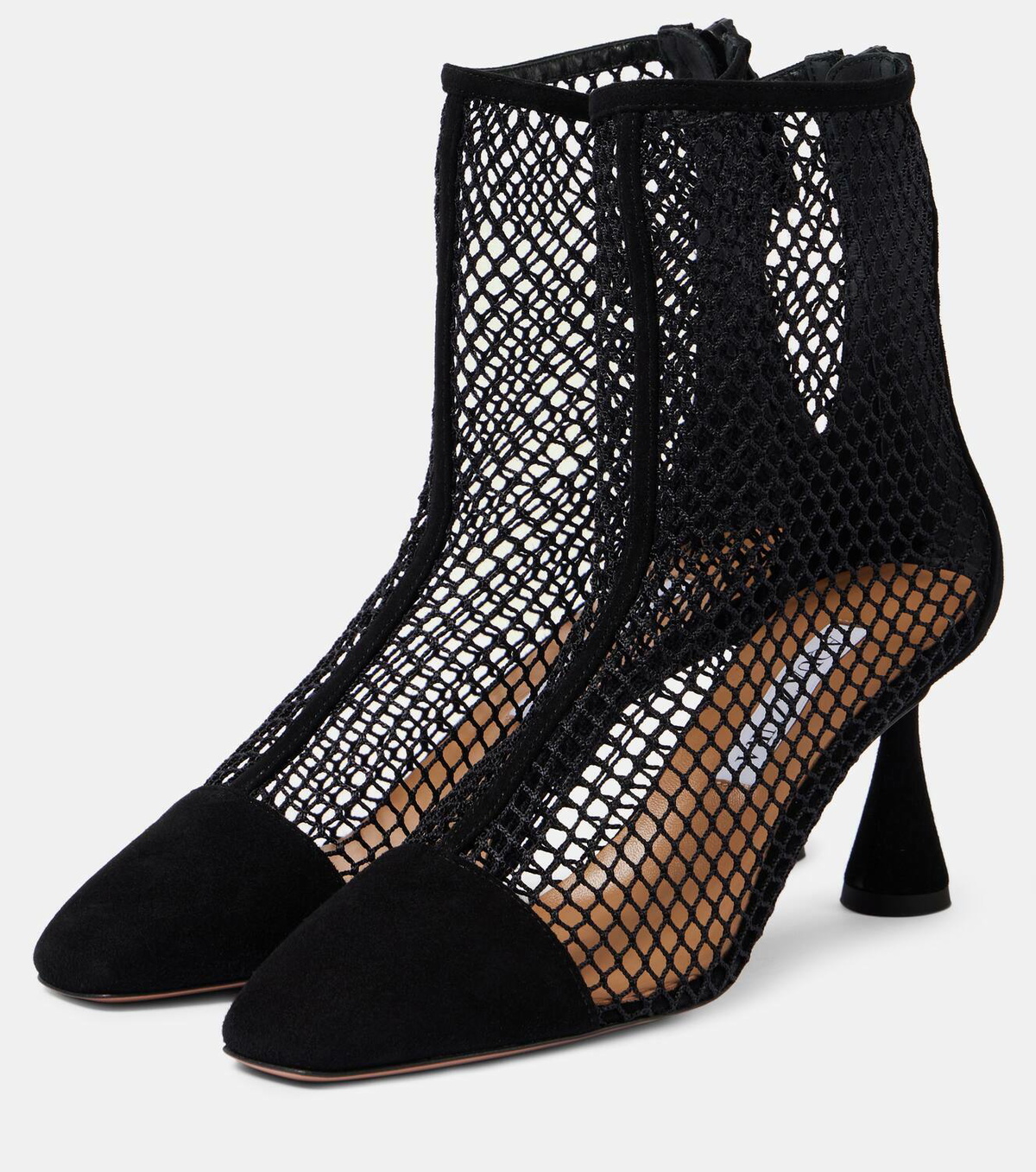 Aquazzura Amore suede and mesh ankle boots Aquazzura