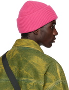 Acne Studios Pink Small Logo Beanie