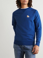 Maison Kitsuné - Chillax Fox Logo-Appliquéd Cotton-Jersey Sweatshirt - Blue