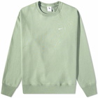 Nike Men's Solo Swoosh Fleece Crew Sweat in Oil Green/White