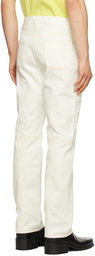 Steven Passaro White Contrast Stitched Jeans