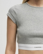 Calvin Klein Underwear COTTON STRETCH RIB RIB CROP TEE Grey Womens Shortsleefe