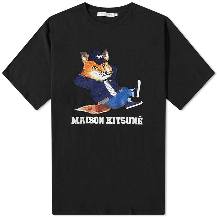 Photo: Maison Kitsuné Men's Dressed Fox Print Easy T-Shirt in Black