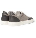Brunello Cucinelli - Leather-Trimmed Nubuck Sneakers - Men - Gray