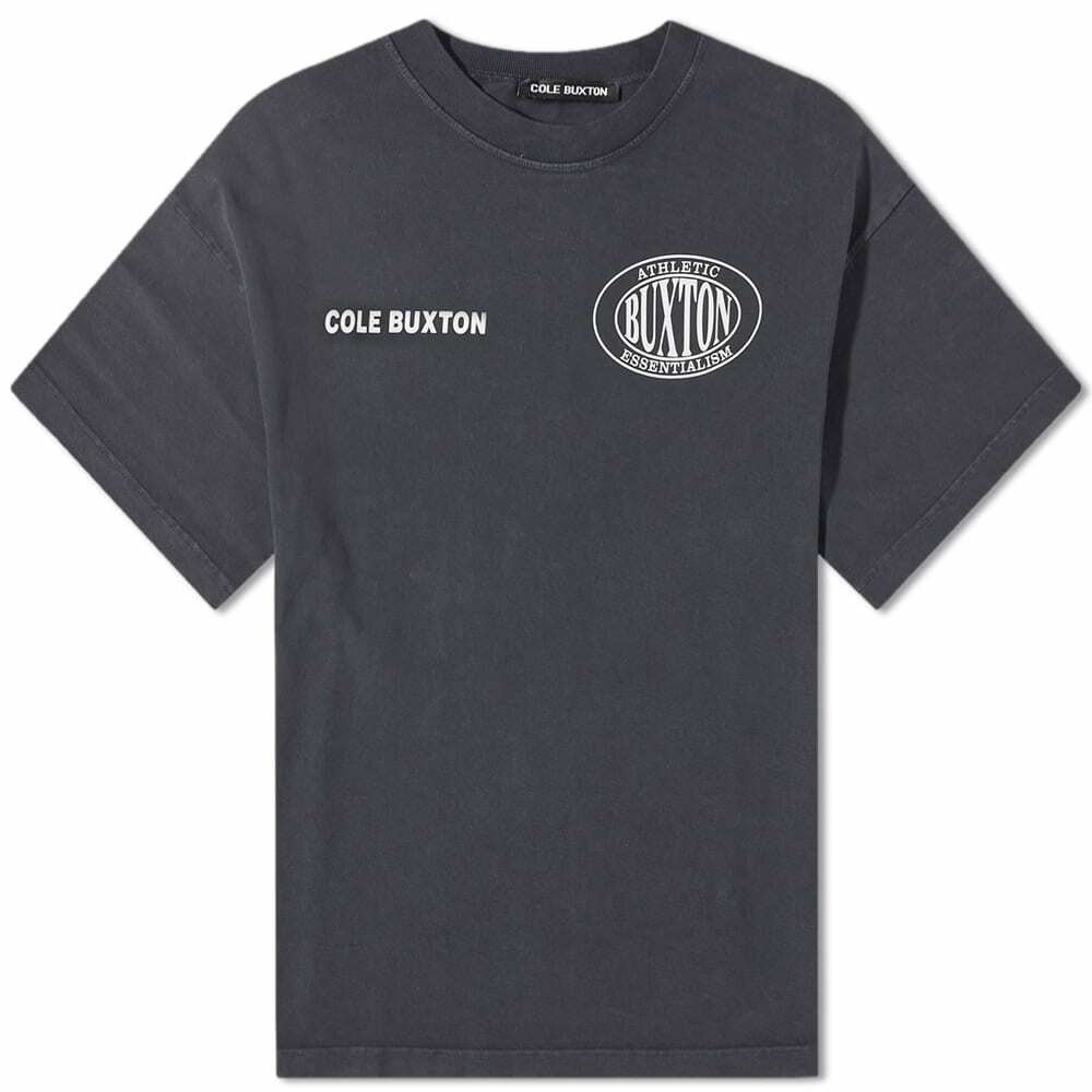 Cole Buxton Men's Double Sports Logo T-Shirt in Vintage Black Cole Buxton