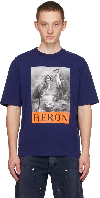 Photo: Heron Preston Navy 'Heron' T-Shirt