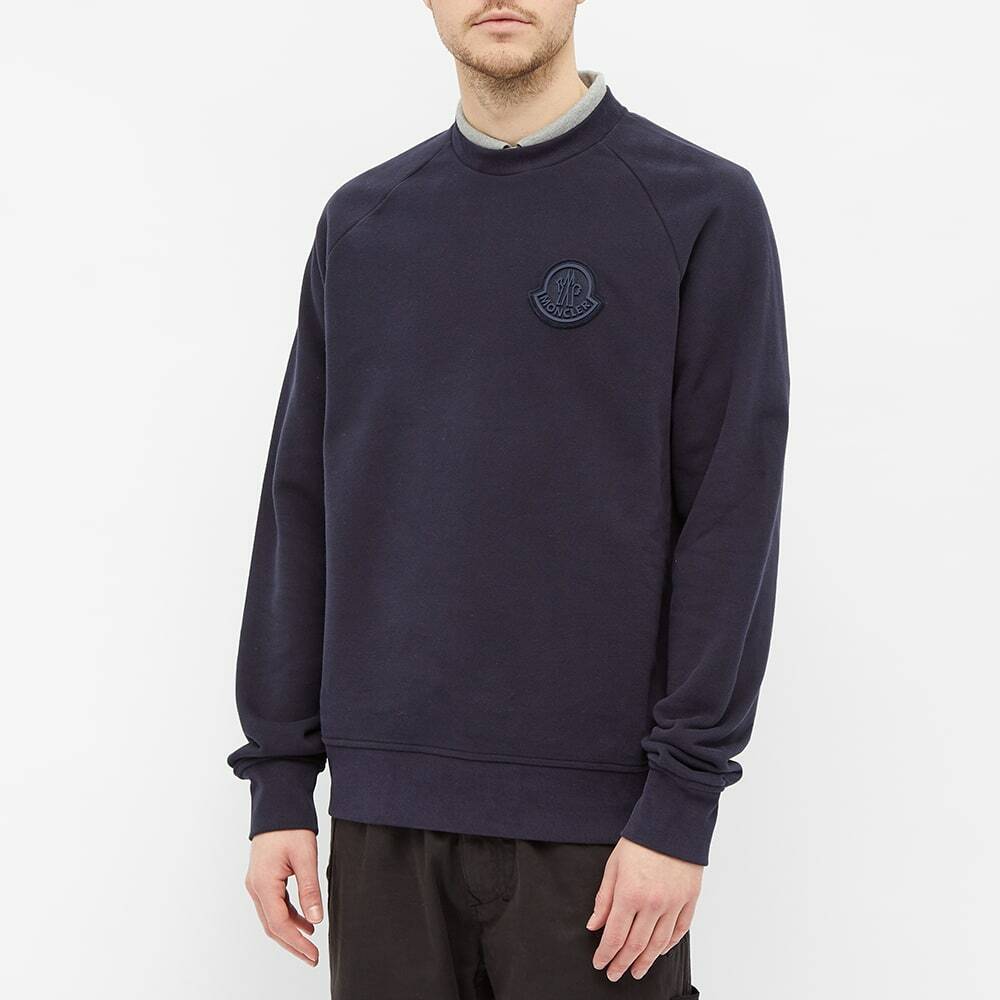 Moncler Men's Tonal Patch Logo Sweat in Navy Moncler