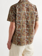 BEAMS PLUS - Slim-Fit Convertible-Collar Paisley-Print Cotton-Poplin Shirt - Neutrals