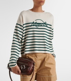Moncler Embroidered striped virgin wool sweater