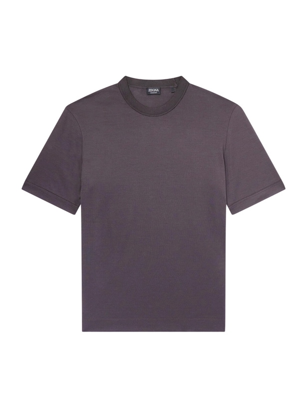 Photo: Zegna - Cotton and Silk-Blend T-Shirt - Brown