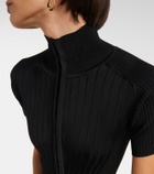 Mugler Ribbed-knit midi dress