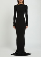 Rick Owens Temple Panelled Stretch-tulle Gown Black