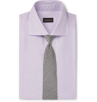 Ermenegildo Zegna - Lilac Cutaway-Collar Prince of Wales Checked Cotton Shirt - Lilac