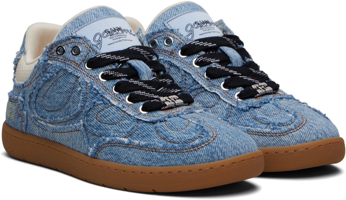 GANNI Blue 08 Denim Raw Edge Sneakers