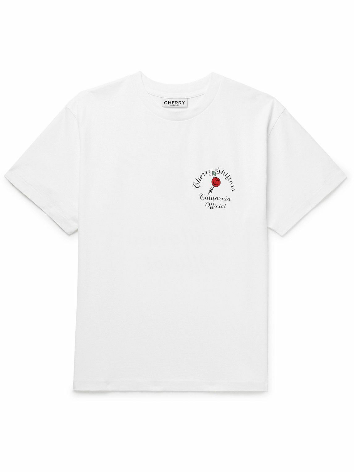 CHERRY LA - Logo-Print Cotton-Jersey T-Shirt - White CHERRY LA