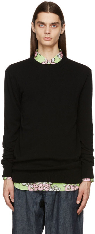 Photo: Comme des Garçons Shirt Black Knit Lambswool Crewneck