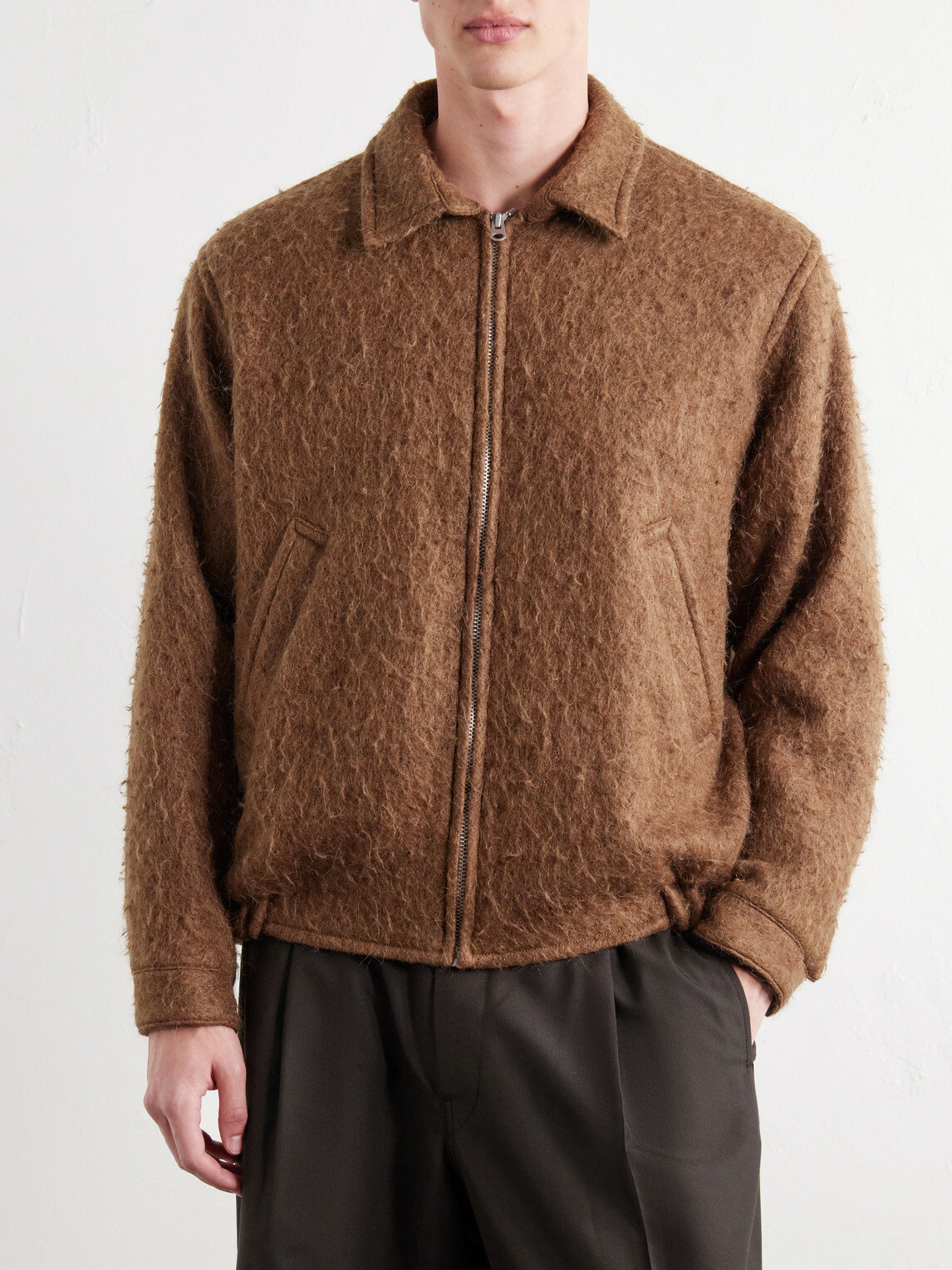 Kaptain Sunshine - Brushed Wool-Blend Woven Blouson Jacket - Brown