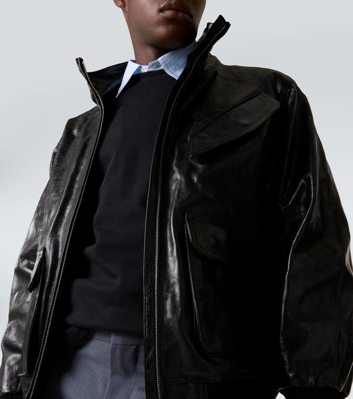 Auralee Leather bomber jacket