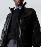 Auralee Leather bomber jacket
