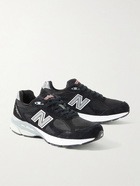 New Balance - 990v3 Suede and Mesh Sneakers - Black