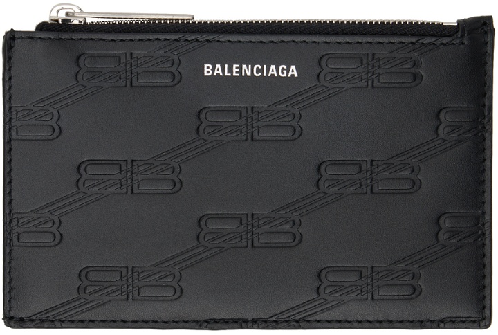 Photo: Balenciaga Black Embossed Monogram Long Card Holder
